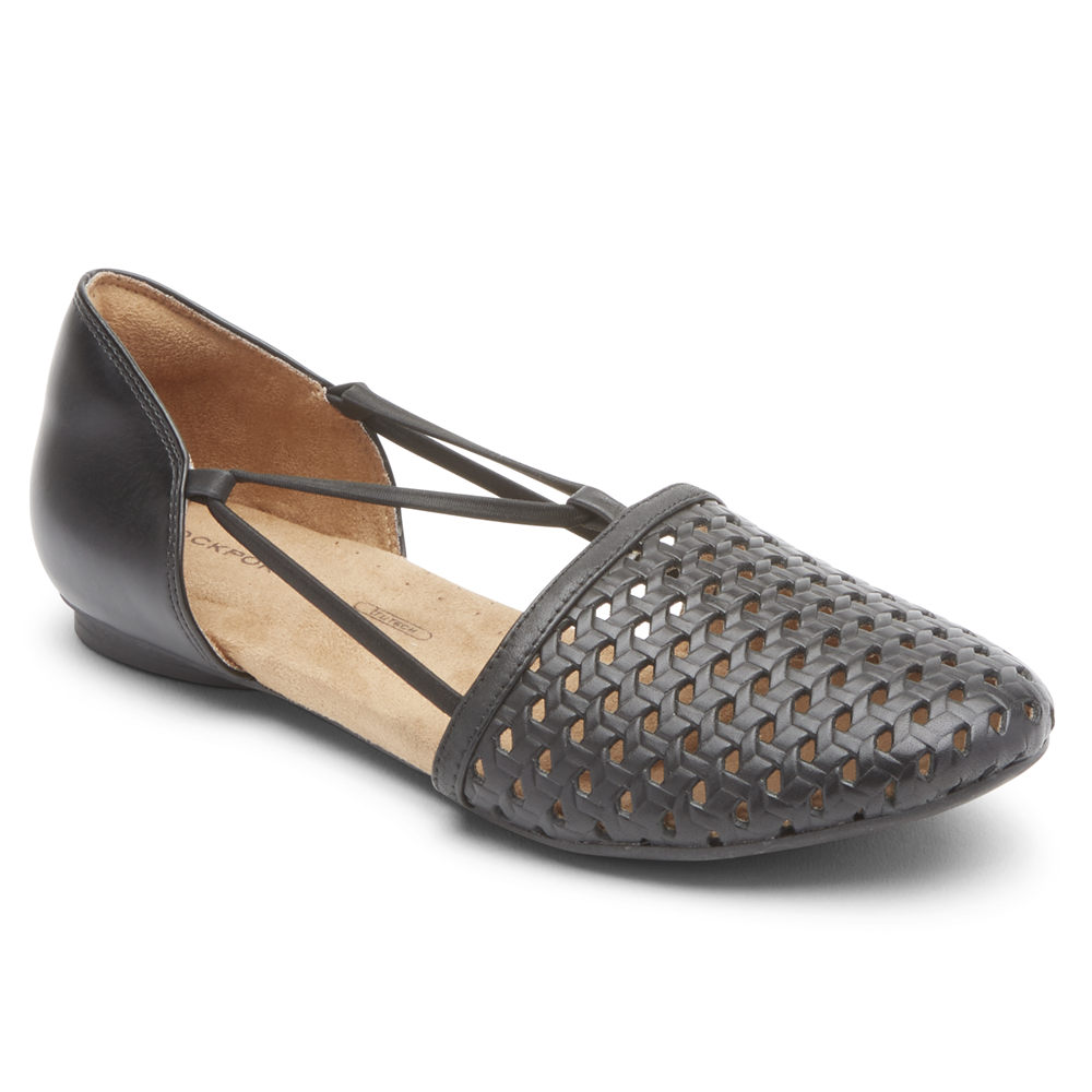 Sapatos Frouxos Rockport Mulher Pretas - Reagan Perforated - 19730PVZS